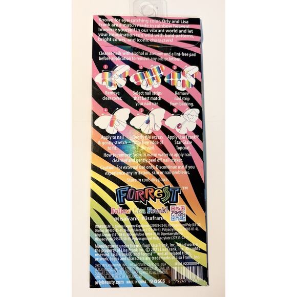 Orly Lisa Frank Nail Wraps Forrest NEW 20 Count Pack - Picture 2 of 2